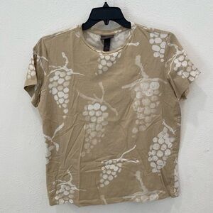 Men’s H&M Boxy Beige Fruit Print Short Sleeve T-shirt sz M